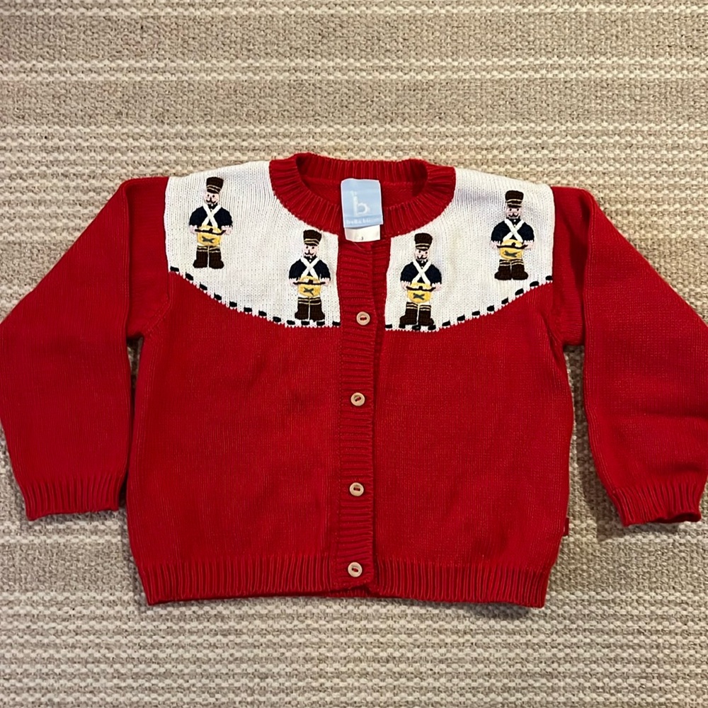 Bella bliss drummer boy holiday cardigan.